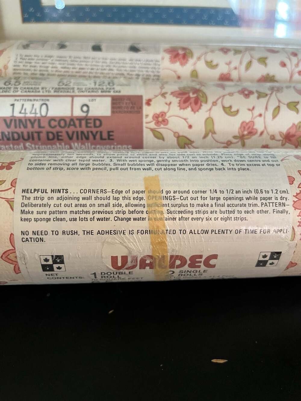 Vintage Waldec Pattern 1440 Vinyl Coated Floral Wallpaper Lot of 3 - Picture 7 of 8